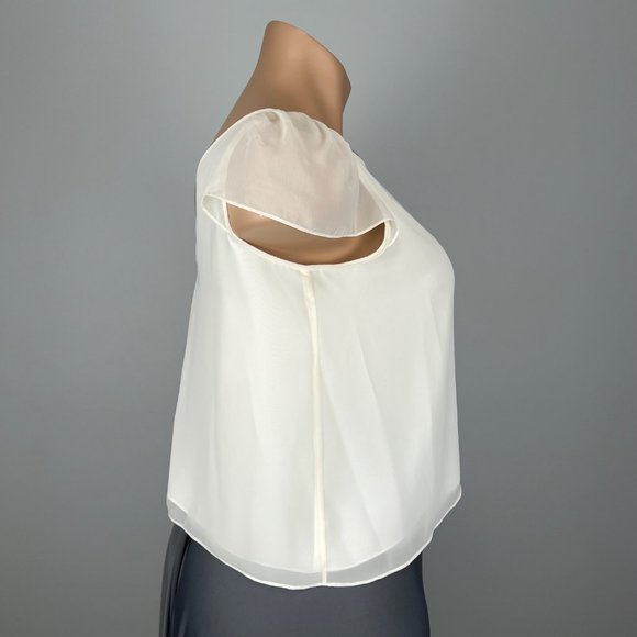 Ceremony Joanna August Womens Plus Sonya Chiffon Top Going to the Chapel sz XXL - Picture 5 of 16